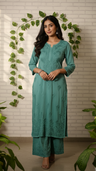 Dilruba Modal Co-ord Set - Green