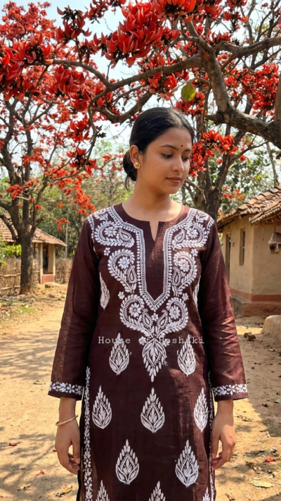 Chanderi Buta Work Kurta
