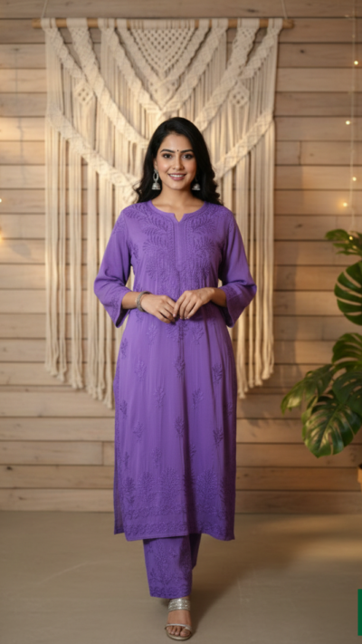 Dilruba Modal Co-ord Set - Lavender