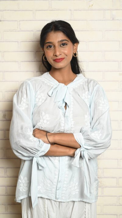 Muslin Tie-Top Sky Blue
