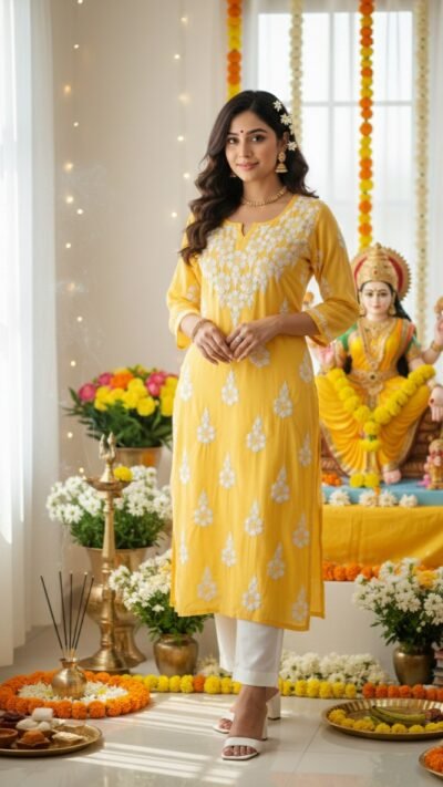 Averi Modal Kurti - Yellow